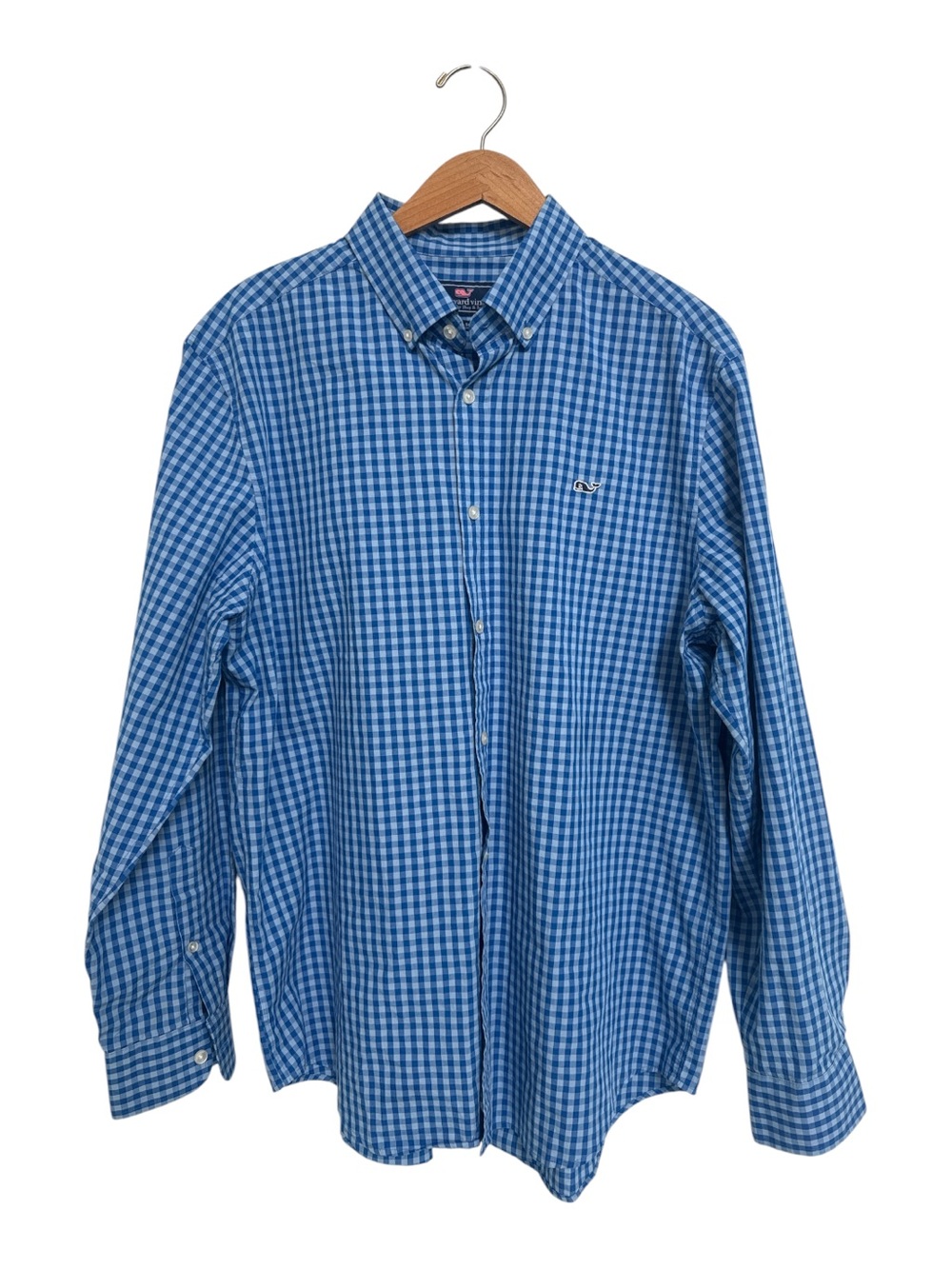 Vineyard Vines Men's Blue Gingham Button-Down Shirt